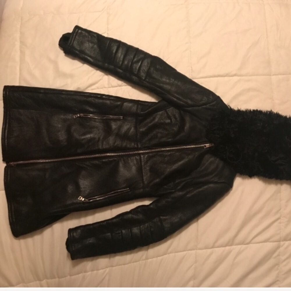 Prada fur/ leather jacket coat